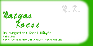 matyas kocsi business card